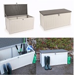 150L Outdoor Garden Storage Box Chest Cushion Equipment Lid Shed polypropylene OSPROMO