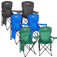 Add a review for: EFG Set of 2 Camping Chair Lightweight Folding Portable with Cup Holder Side Pocket