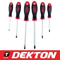 Add a review for: Dekton 6pc Magnetic Soft Grip Slotted Flat Phillips Screwdriver Set 75mm - 150mm