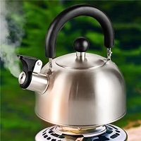 2L Camping Whistling Travelling Kettle Teapot Coffee Pot Portable Travel Hiking