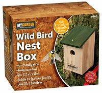 Add a review for: Wild Bird Nesting Box Green Roofed Small Bird House Nest Spring Summer Garden 