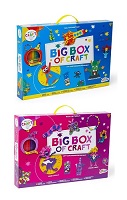 Big Box Of Craft Box Blue/Pink Arts Pompoms Activity DIY Project Googley Eyes