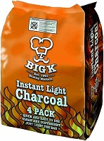 Big K Instant Light Lumpwood Treated Charcoal Char Coal BBQ Barbecue 4x1KG / 4Kg