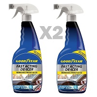 Add a review for: 2 X Goodyear De-Icer Car Windscreen Melts Ice Snow Frost Spray 750ML Deicer