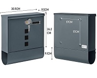 Add a review for:   Wall Mounted Letterbox Modern Mailbox Lockable Mail Box Galvanised Steel Post Box with Copper Lock Newspaper Holder for Outside Wall Anthracite Grey
