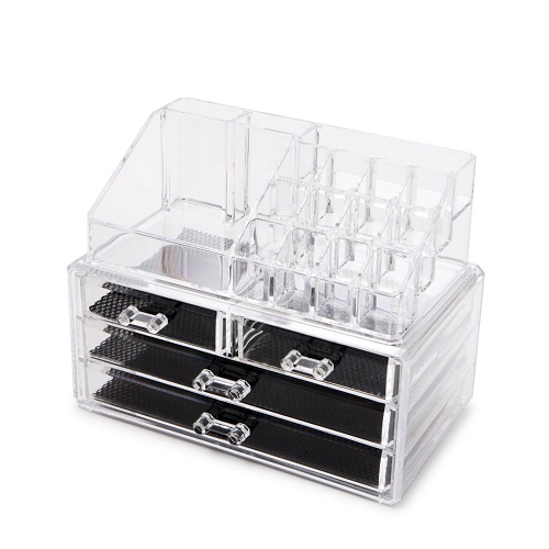 Cosmetic Make Up Clear Acrylic Organiser 20 Sections with Drawers