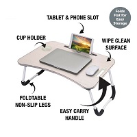 Add a review for:  Folding Laptop Table Bed Tray Portable Lap Desk Notebook foldable Stand Cup Slot