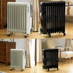 2500W Oil Filled Radiator Heater with Timer 11 Fin Heats Up Rooms Quickly Wheels