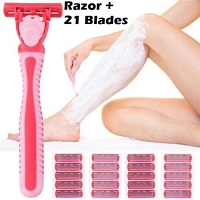 21Pcs Razor Blades Women Smooth Sensitive Shave Hygiene 3 Blades Hair Removal