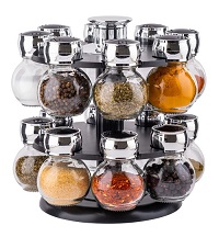 Add a review for: 16 Jar Revolving Spice Rack with Glass Bottles - Rotating for Herbs and Spices