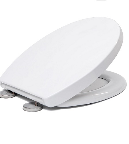 Toilet Seat Soft Close White Oval, Soft Close Toilet Seat with Quick Release for Easy Clean, Standard Loo Toilet Seats O Shape, Simple Top Fixing, Universal Toilet Seat