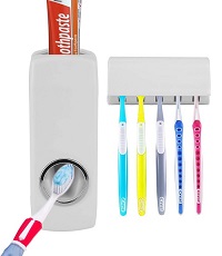 Add a review for: Automatic Toothpaste Dispenser + 5 Toothbrush Holder Stand Wall Mounted Bathroom
