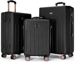 Vivo Technologies Luggage Sets 3 Piece Hard Shell ABS Suitcases with TSA Lock Lightweight Durable Trolley Travel Carry On Suitcase 3pcs Cabin with 4 Spinner Wheels