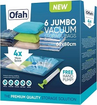 Add a review for: 6 Pack Large Vacuum Compressed Storage Bag Reusable Clothes Space Save 60 x 80cm