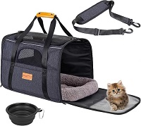 Premium Pet Carrier Travel Bag Foldable Lightweight Cat Carrier Bag Top Opening Dog Carrier Bags with Handles Portable Puppy Carrier with Removable Mat Dog Carry Bag Pet Carriers for Cats and Dogs