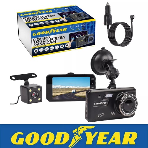 Dual Lens Touch Screen Car Dash Cam with Rear Camera 4" HD Display Night Vision