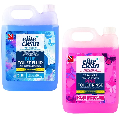 EFG Caravan Toilet Chemical Blue Pink Rinse Fluid Solution Cleaner Caravan Motorhome