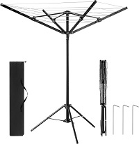 Add a review for: Vivo Technologies 4 Arm Rotary Washing Line 16m Freestanding Portable Rotary Airer, Camping Washing Line with 3 Stable Legs Foldable Airer Dryer Clothes.