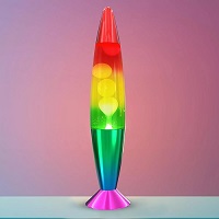 Contemporary Rainbow Lava Lamp Light Peaceful Motion Wax Liquid Relaxation