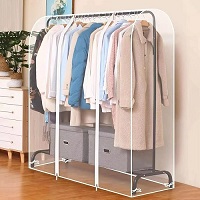 Add a review for: 4 FT Transparent Clothes Garment Rail Rack Strong Zipped Cover Clear Protective Zip